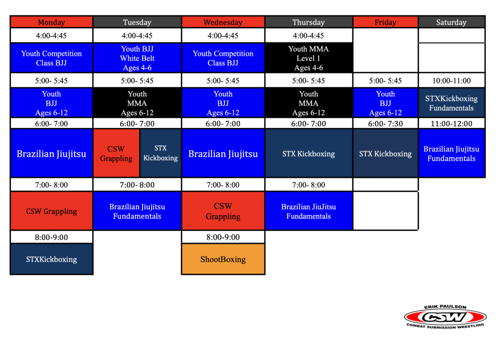 Schedule CSW TRAINING CENTER